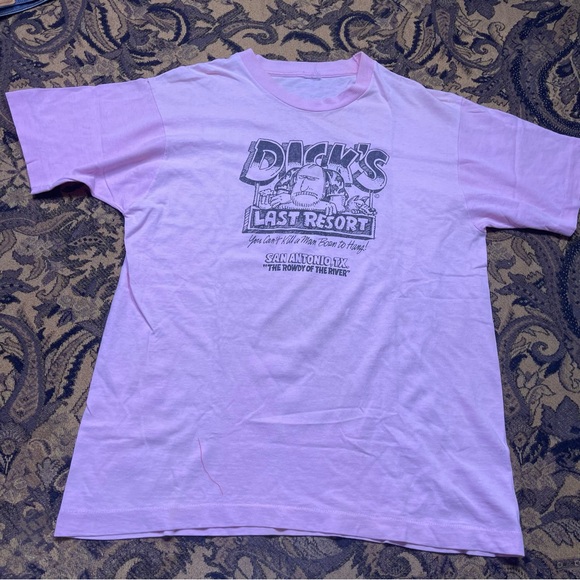 Other - Vtg 80s Dicks Last Resort Born To Hang Funny Pink Shirt Mens Size XL San Antonio